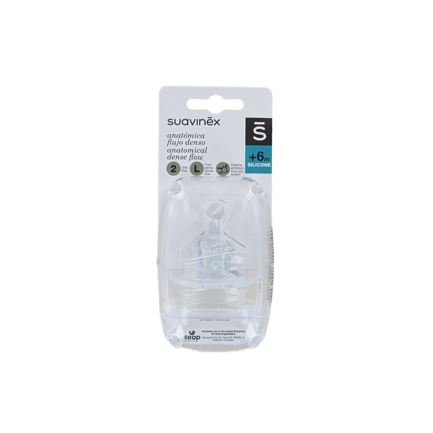 Suavinex Tetina Anatómica Silicona Flujo L 2 unidades