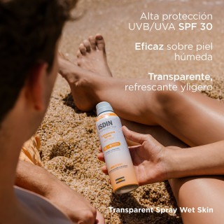 Isdin Transparent Spray Wet Skin SPF30 250 ml - Protectores solares corporales | STG Farma