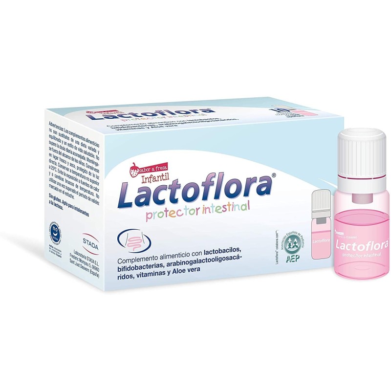 Lactoflora protector intestinal infantil 10 viales sabor fresa