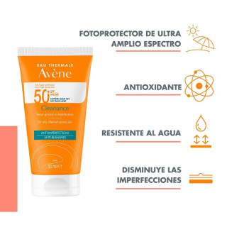 Avène Cleanance Solar SPF50 50 ml beneficios