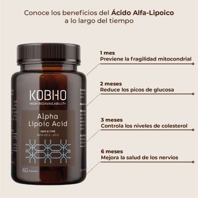 Kobho Ácido Alfa Lipoico 60 cápsulas beneficios