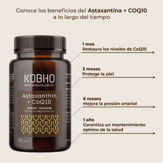 Kobho Astaxantina + CoQ10 60 cápsulas - Coenzima Q10 | STG Farma