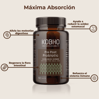 Kobho Pre Post Probiótico 60 cápsulas - Probióticos | STG Farma