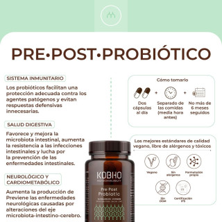 Kobho Pre Post Probiótico 60 cápsulas - Probióticos | STG Farma
