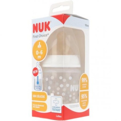 NUK Biberón Cristal Látex First Choice 0-6 meses 120 ml