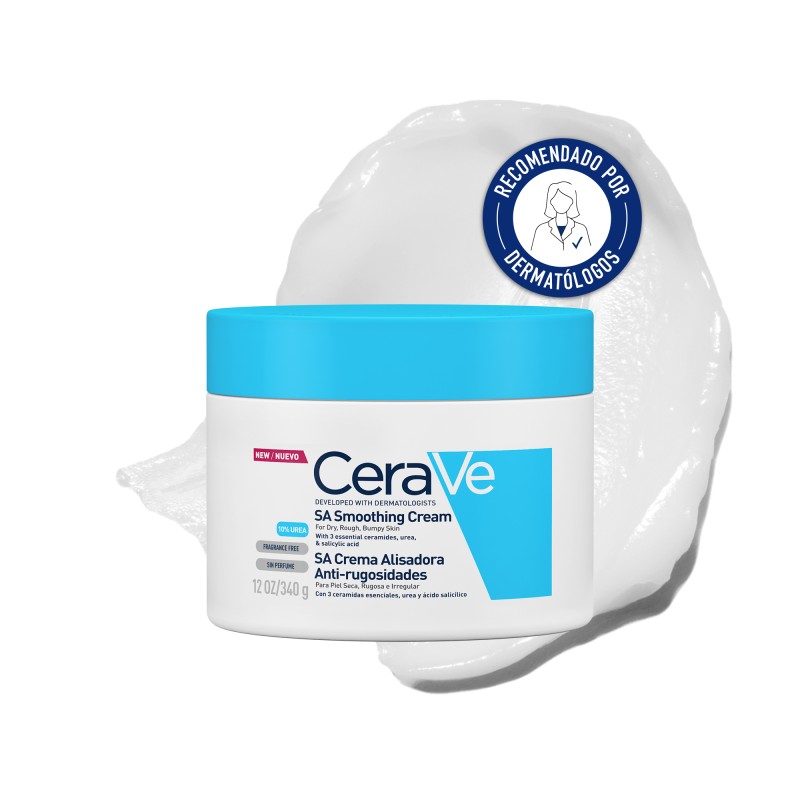 CeraVe Crema Anti Rugosidades es una crema hidratante para mejorar la textura de la piel formulada con Urea al 10%