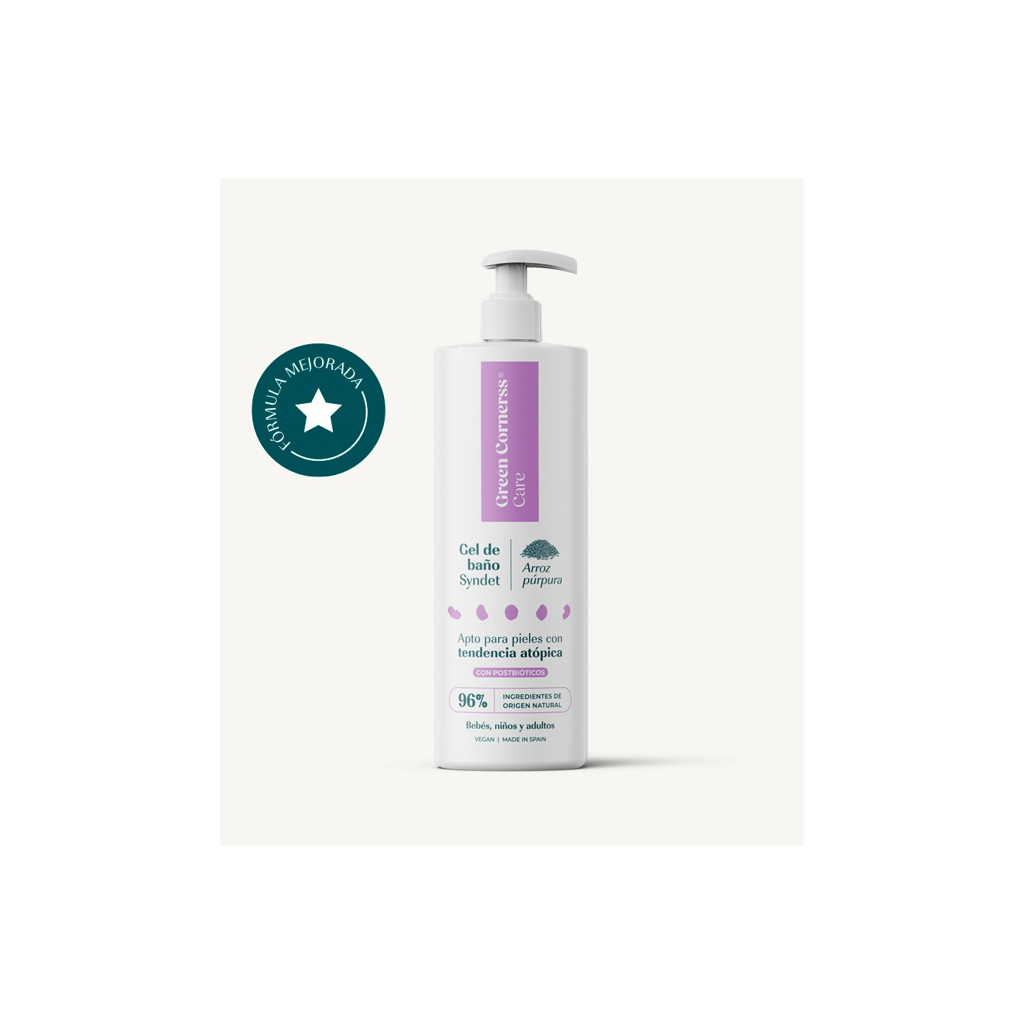 Green Cornerss Gel de Baño de Arroz Púrpura 400 ml - Gel de ducha | STG Farma