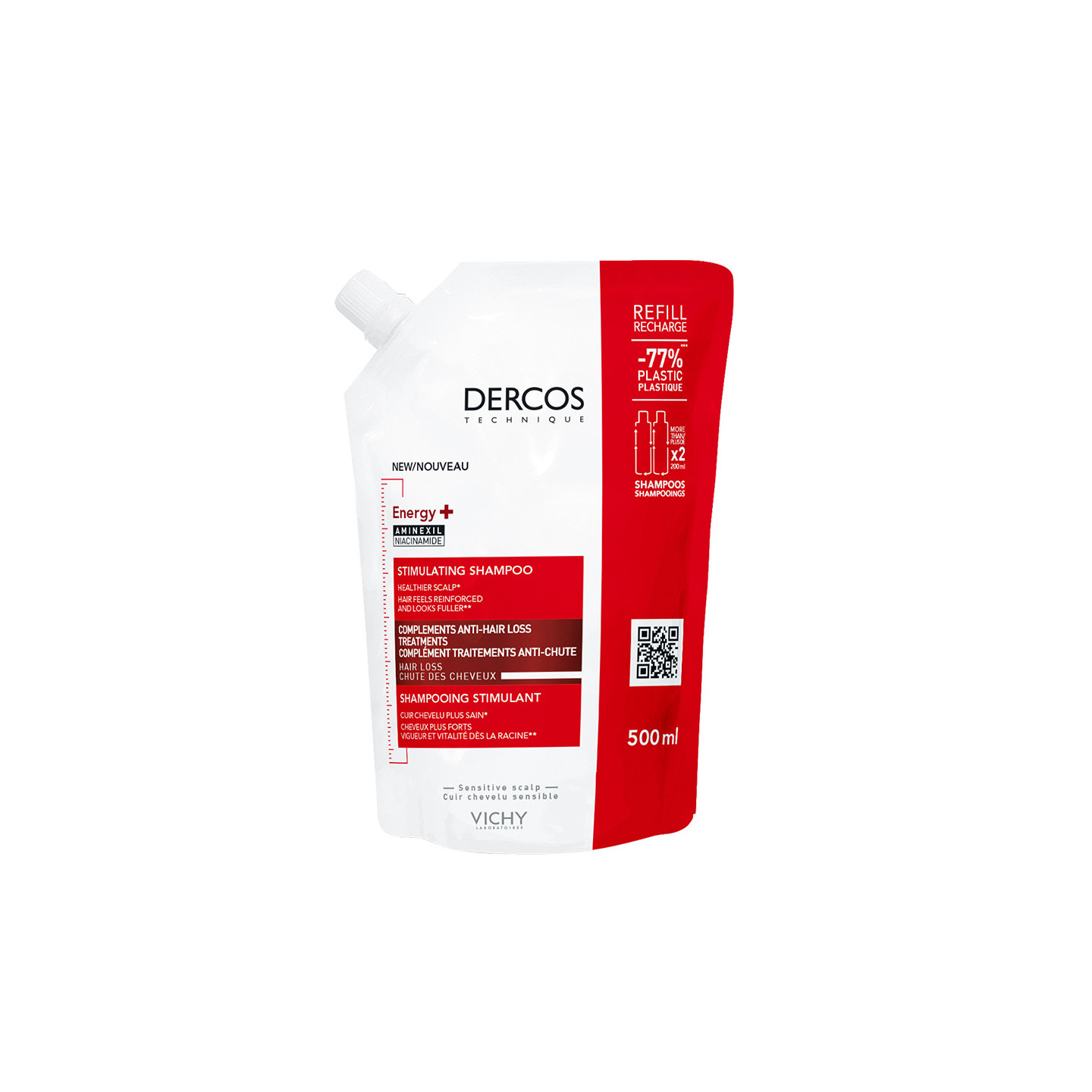 Vichy Dercos Champú Estimulante Eco Recarga 500 ml