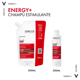 Vichy Dercos Champú Estimulante Eco Recarga 500 ml - Caída del pelo | STG Farma