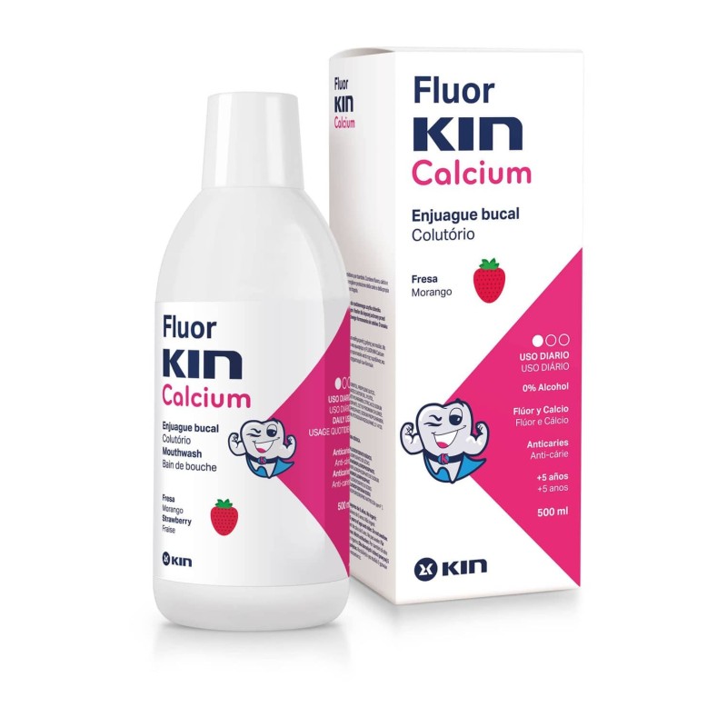 Fluor Kin Calcium fresa colutorio 500 ml