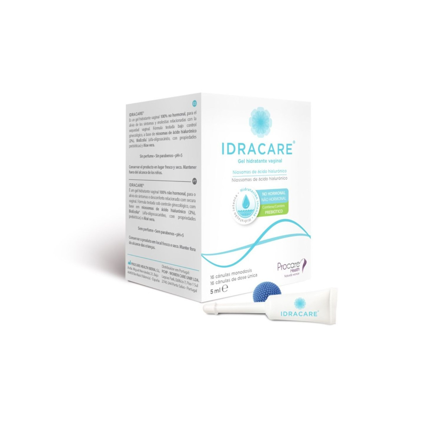 Idracare gel vaginal hidratante 16 cánulas