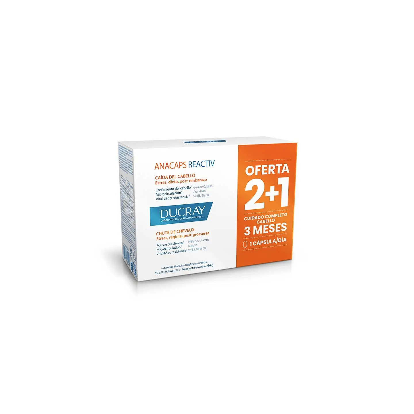 Ducray Anacaps Reactiv Cabello y Uñas 90 cápsulas