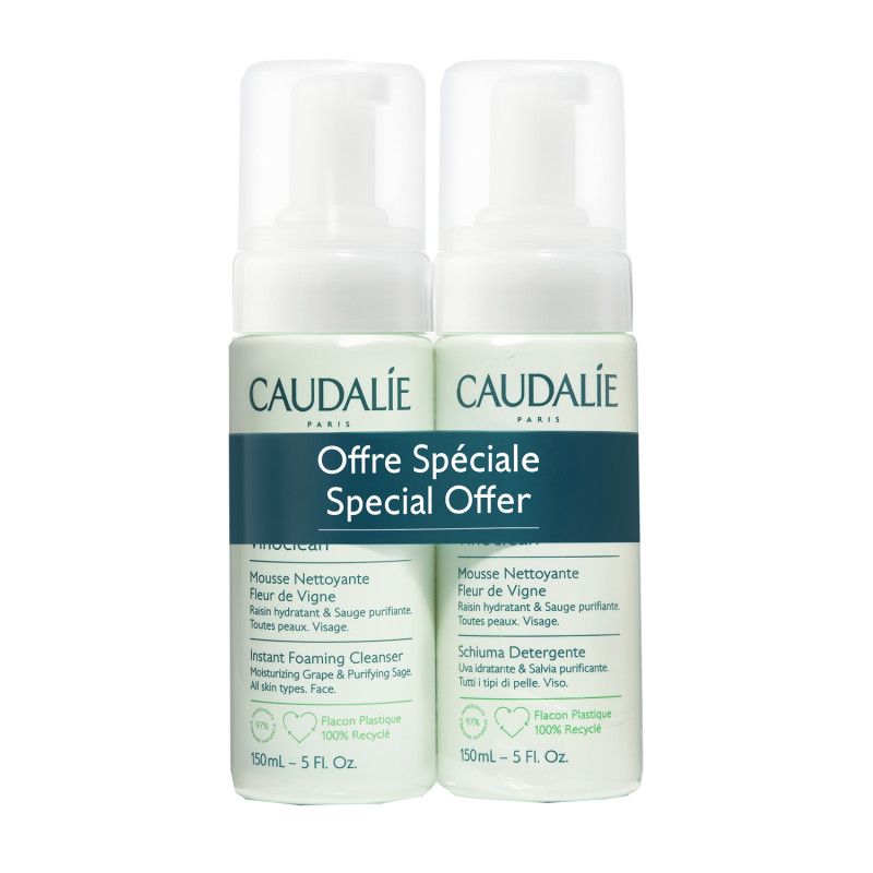 Caudalie Vinoclean Espuma Limpiadora 2x150 ml