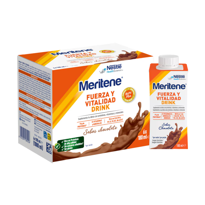 Meritene Drink Fuerza y Vitalidad Chocolate 6 unidades