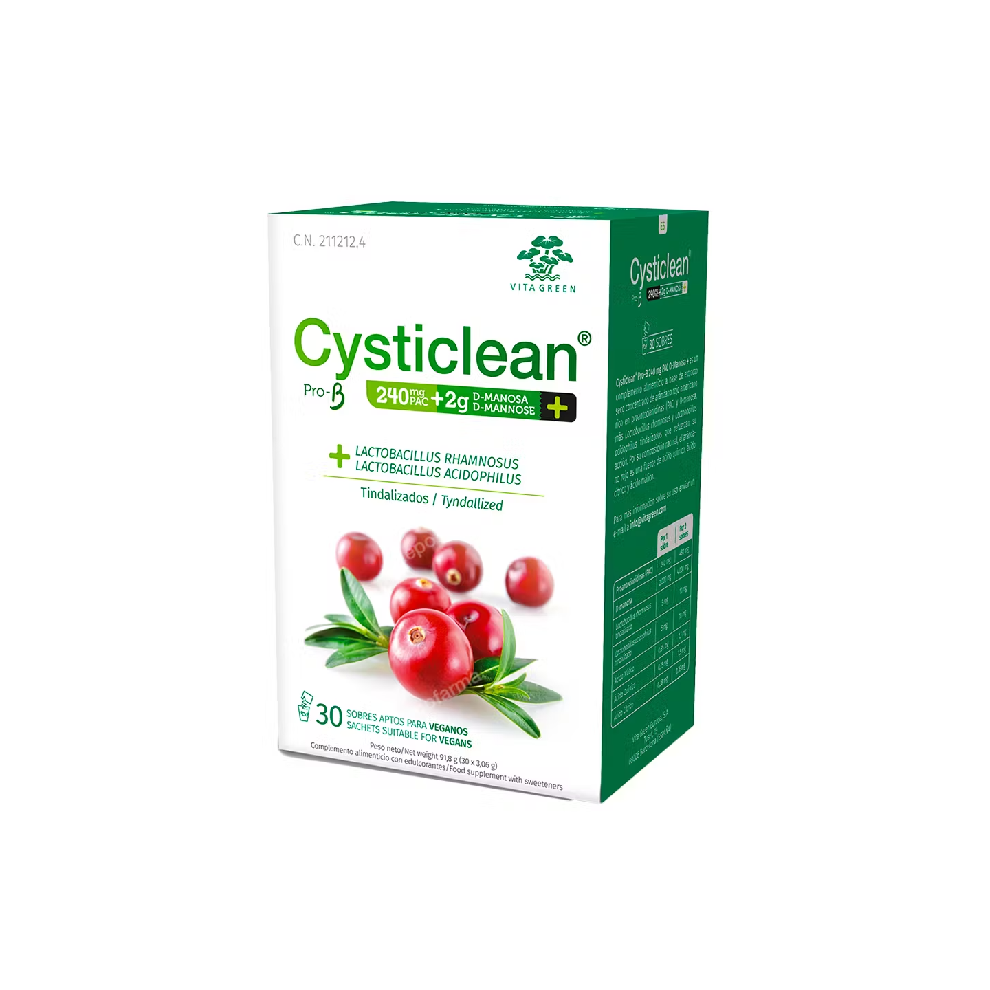 Cysticlean ProB D Manosa 30 sobres - Arándano Rojo | STG Farma