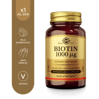 Solgar Biotina 1000 mcg 50 cápsulas - Vitamina B | STG Farma