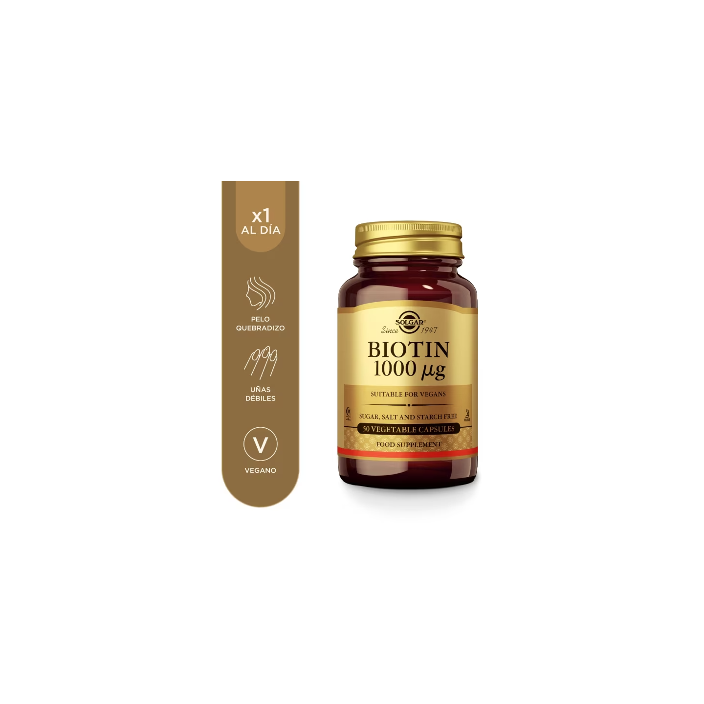 Solgar Biotina 1000 mcg 50 cápsulas - Vitamina B | STG Farma