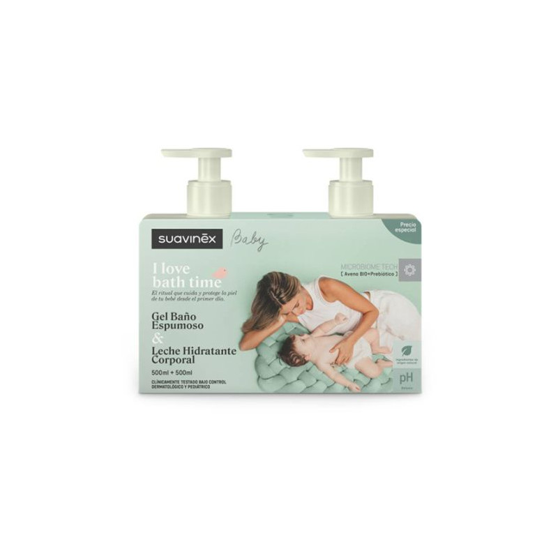 Suavinex Baby Pack I LOVE BATH TIME Gel Baño Espumoso + Leche Hidratante