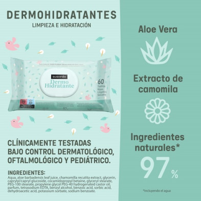 Suavinex Toallitas Dermo Hidratantes 3x60 toallitas
