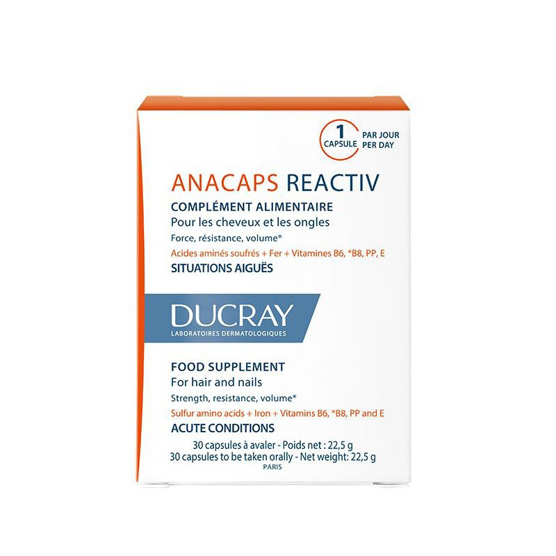 Ducray Anacaps Reactiv Cabello y Uñas 30 cápsulas