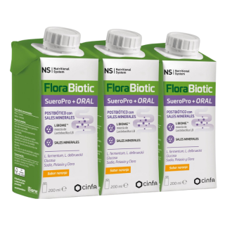 Ns Florabiotic Sueropro+ Oral Naranja 200 ml 3 envases