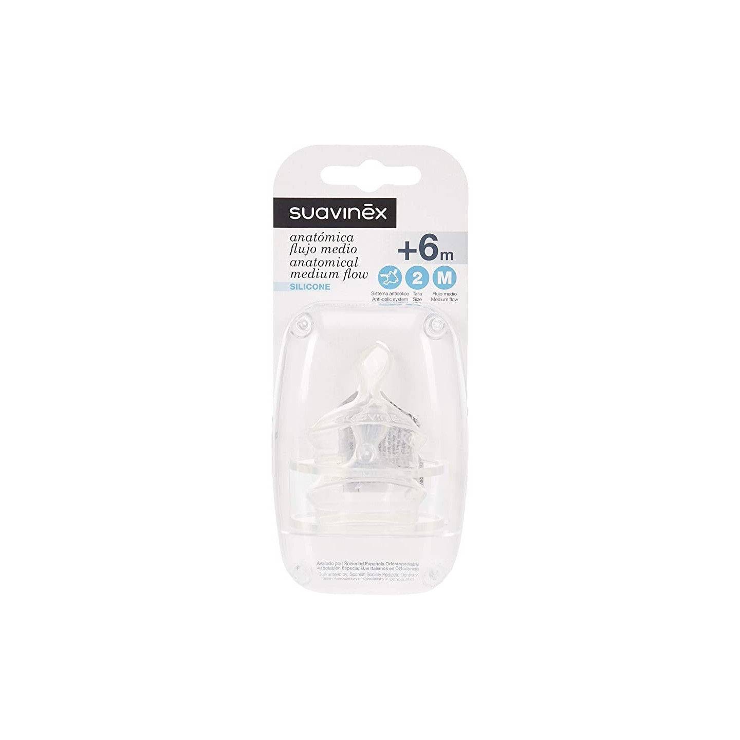 Suavinex Tetina Anatómica Silicona Flujo M 2 unidades - Tetinas | STG Farma