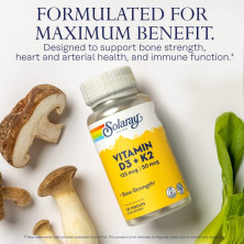 Solaray Vitamina D3 + K2 120 cápsulas