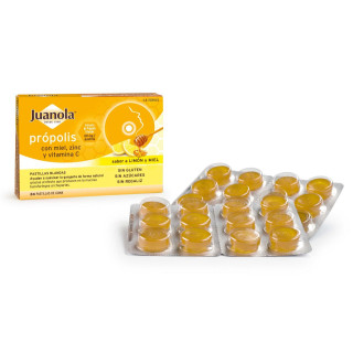 Juanola Propolis Miel Zinc Vitamina C 24 pastillas - Garganta | STG Farma
