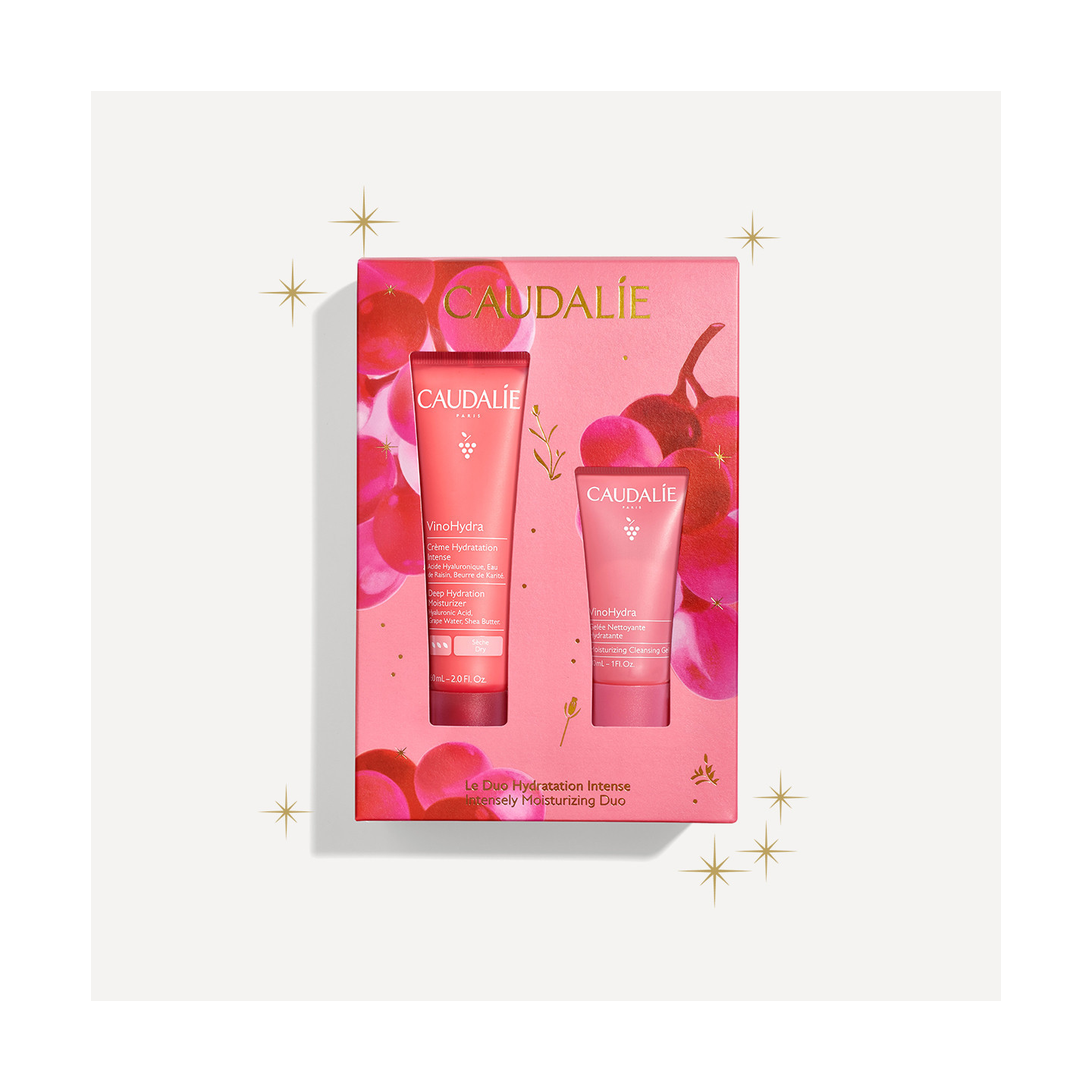 Cofre Caudalie VinoHydra Crema Hidratación Intensa 60 ml + Vinohydra Gelatina Limpiadora 30 ml