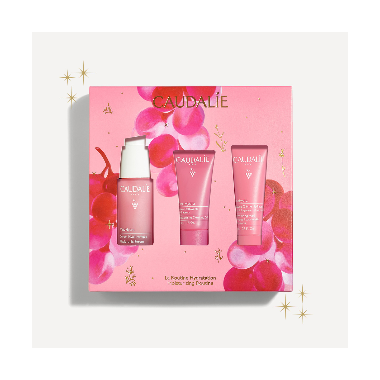 Caudalie Cofre VinoHydra Sérum + VinoHydra Gelatina Limpiadora 30 ml + VinoHydra Crema Hidratante 15 ml