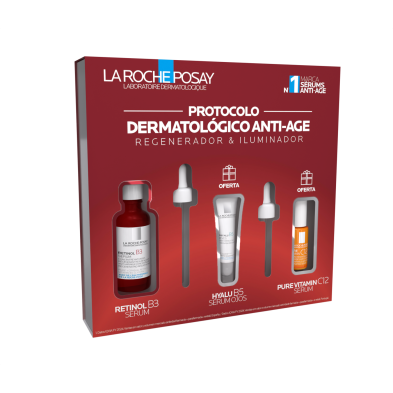 La Roche Posay Protocolo Antiedad con Retinol B3 Sérum + Hyalu B5 Ojos + Pure Vit C12