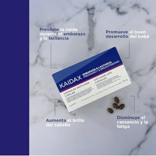 Kaidax Embarazo y Lactancia 60 cápsulas - Caída del pelo | STG Farma