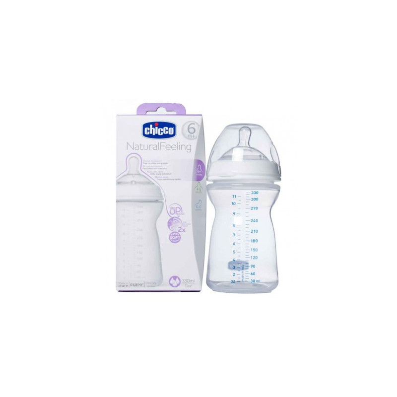 Chicco Natural Feeling Biberon Silicona Flujo Rápido +6 meses