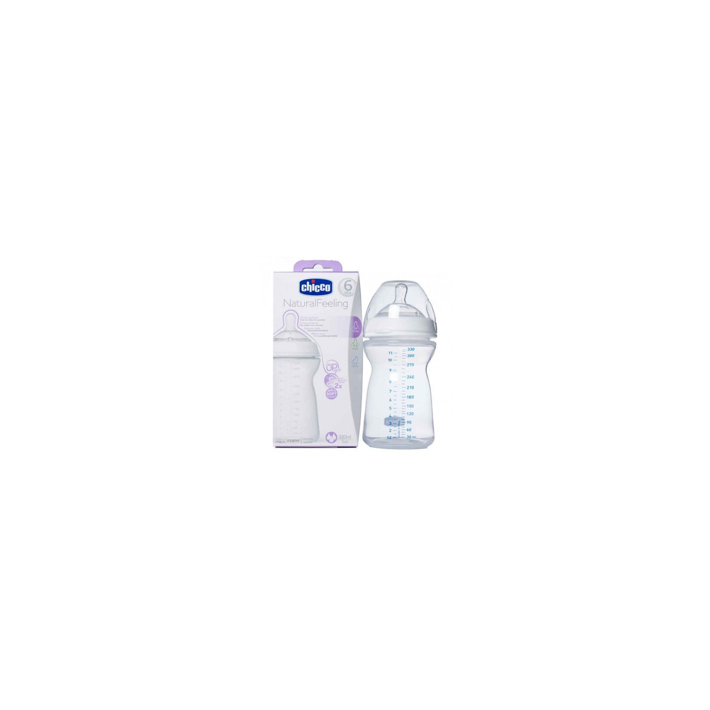 Chicco Natural Feeling Biberon Silicona Flujo Rápido +6 meses