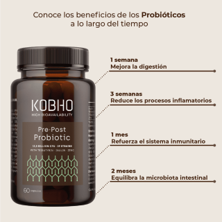 Kobho Pre Post Probiótico 90 cápsulas - Probióticos | STG Farma