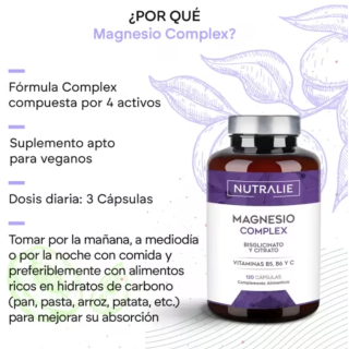 Nutralie Magnesio Citrato y Bisglicinato 120 cápsulas - Magnesio | STG Farma