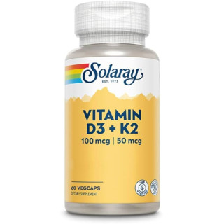 Solaray Vitamina D3 + K2 60 cápsulas