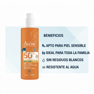 Avène Spray Familia SPF50+ 400 ml - Cremas solares para niños | STG Farma