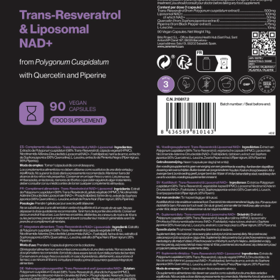Zenement Trans Resveratrol NAD 90 cápsulas