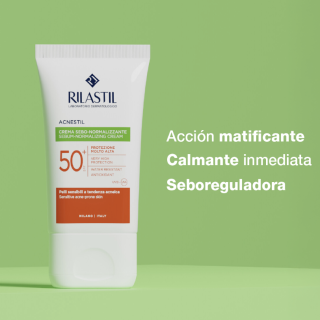 Rilastil Acnestil Crema Matificante SPF50+ 40 ml - Protector solar piel acneica | STG Farma
