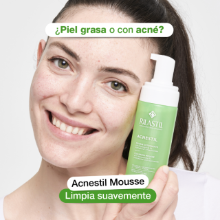 Rilastil Acnestil Mousse Limpiador 165 ml - Limpiadores faciales para piel con acné | STG Farma