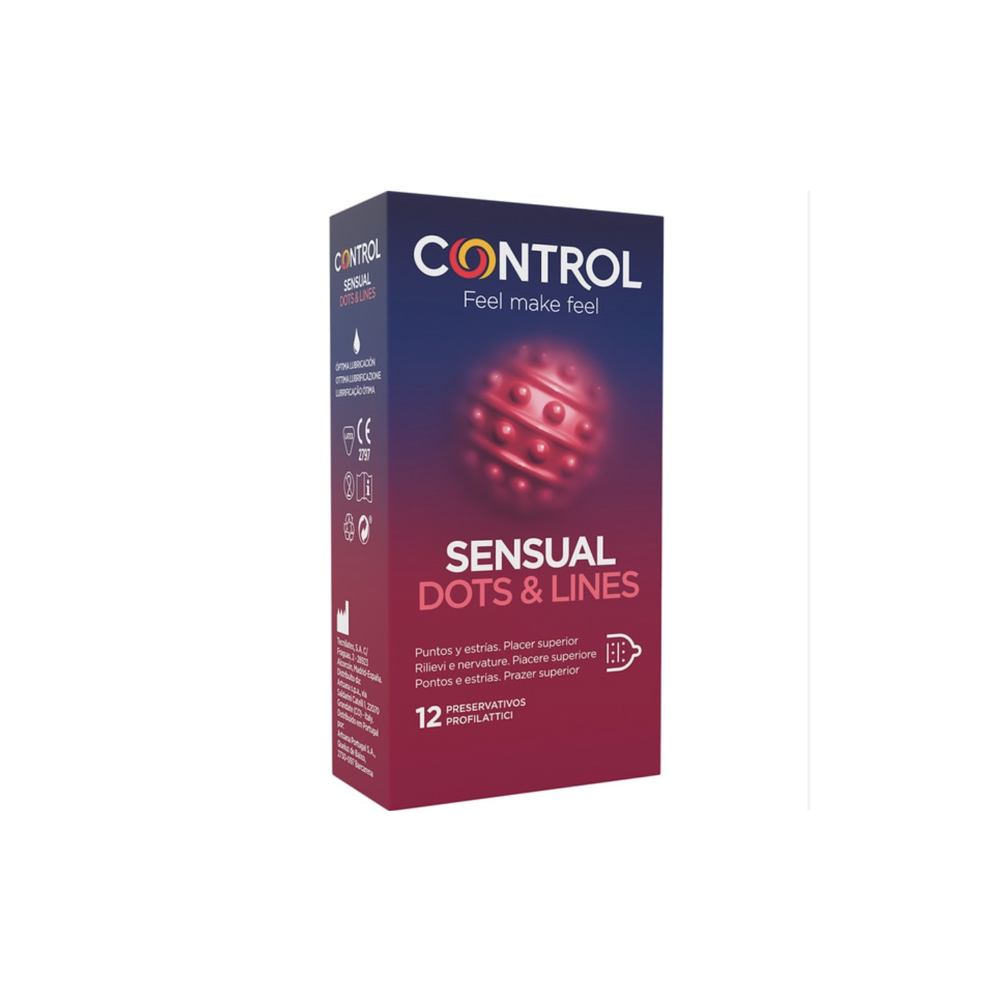 Control Preservativos Sensual Dots & Lines 12 unidades