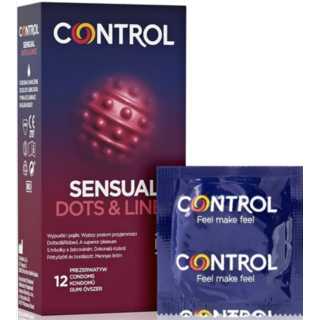 Control Preservativos Sensual Dots & Lines 12 unidades - Preservativos Con Estrías y Puntos | STG Farma
