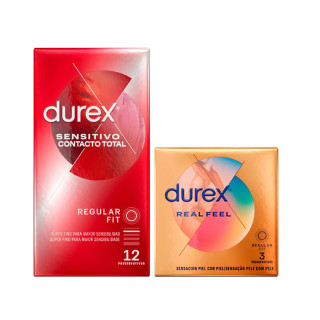 Durex Sensitivo Contacto Total 12 unidades + 3 Real Feel