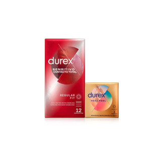 Durex Sensitivo Contacto Total 12 unidades + 3 Real Feel - Preservativos Ultrafinos | STG Farma