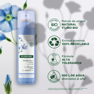 Klorane Champú en Seco al Lino 150 ml - Cabello | STG Farma