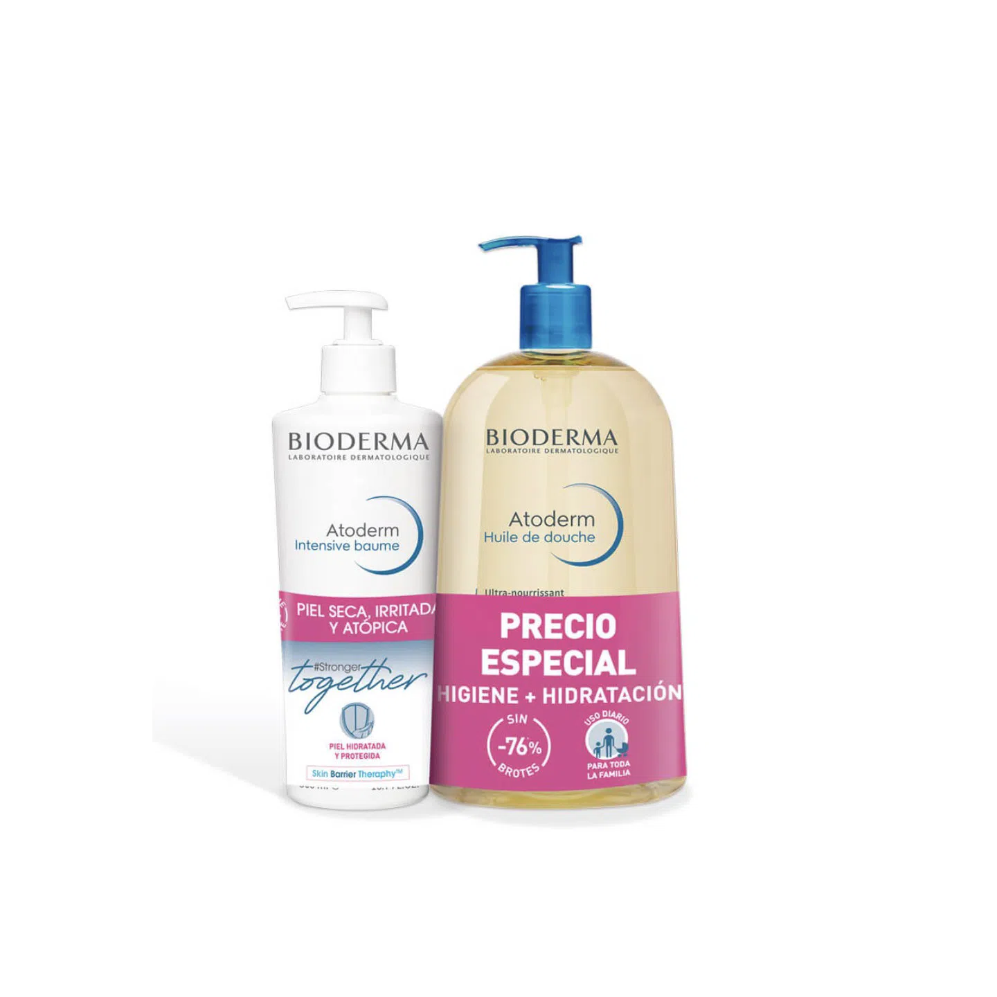 Bioderma Pack Atoderm Intensive 500 ml y Aceite Ducha 1L