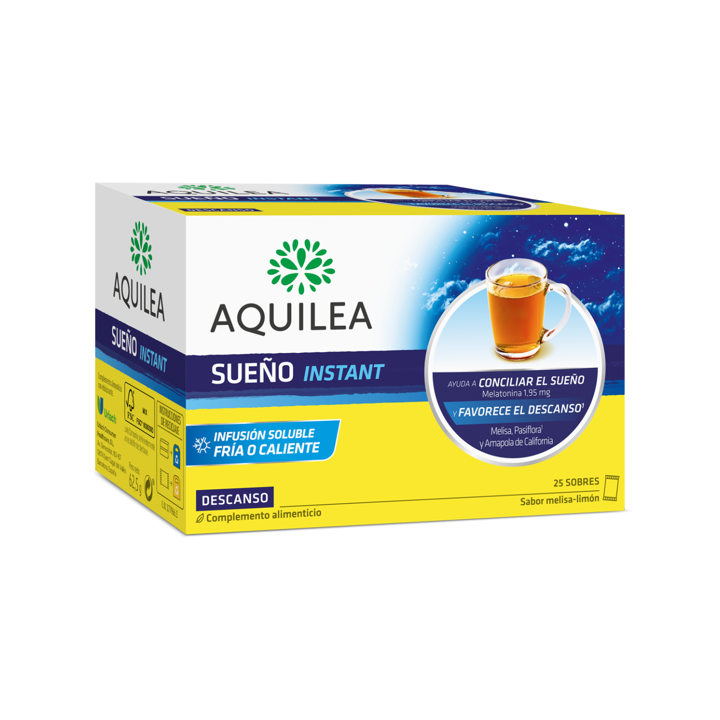 Aquilea Sueño Instant 1.95mg Melisa Limón 25 sobres - Sueño | STG Farma