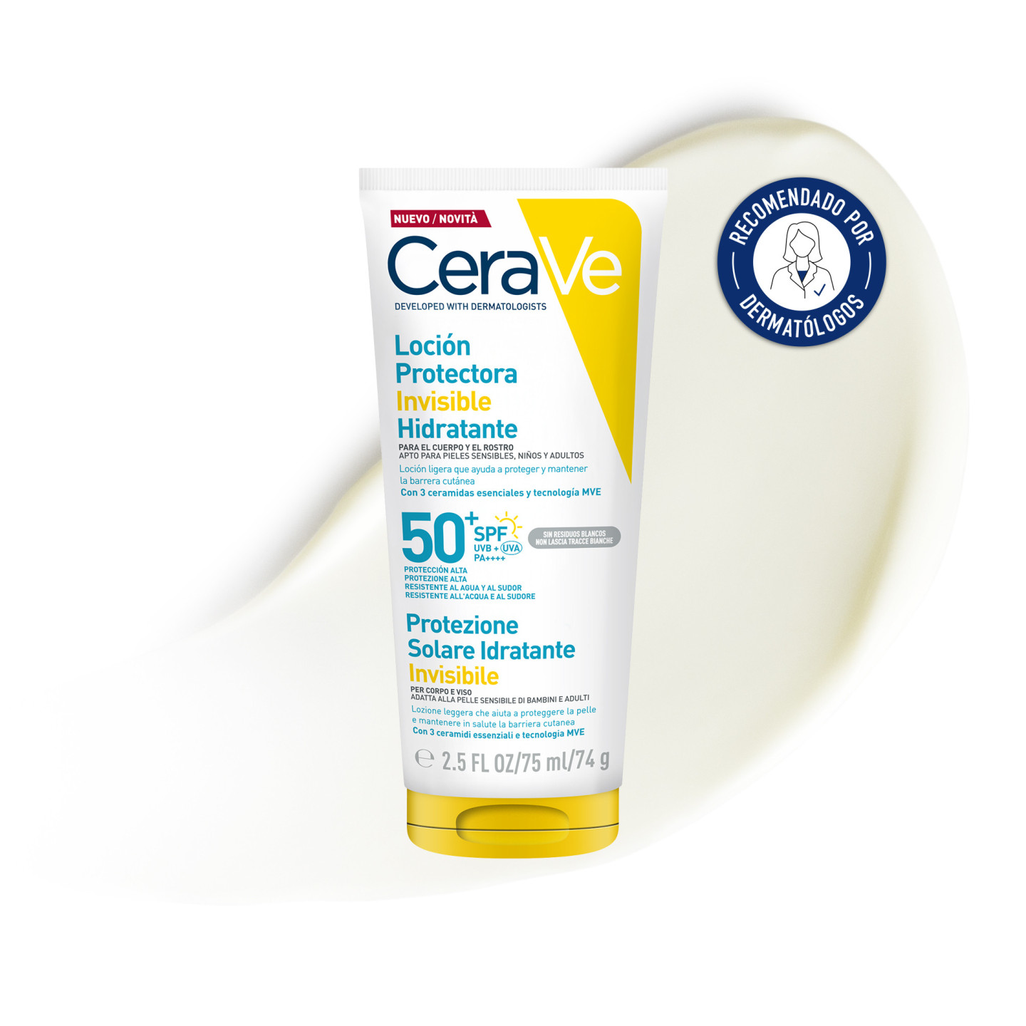 Cerave Loción Protectora Invisible Hidratante SPF50 75 ml