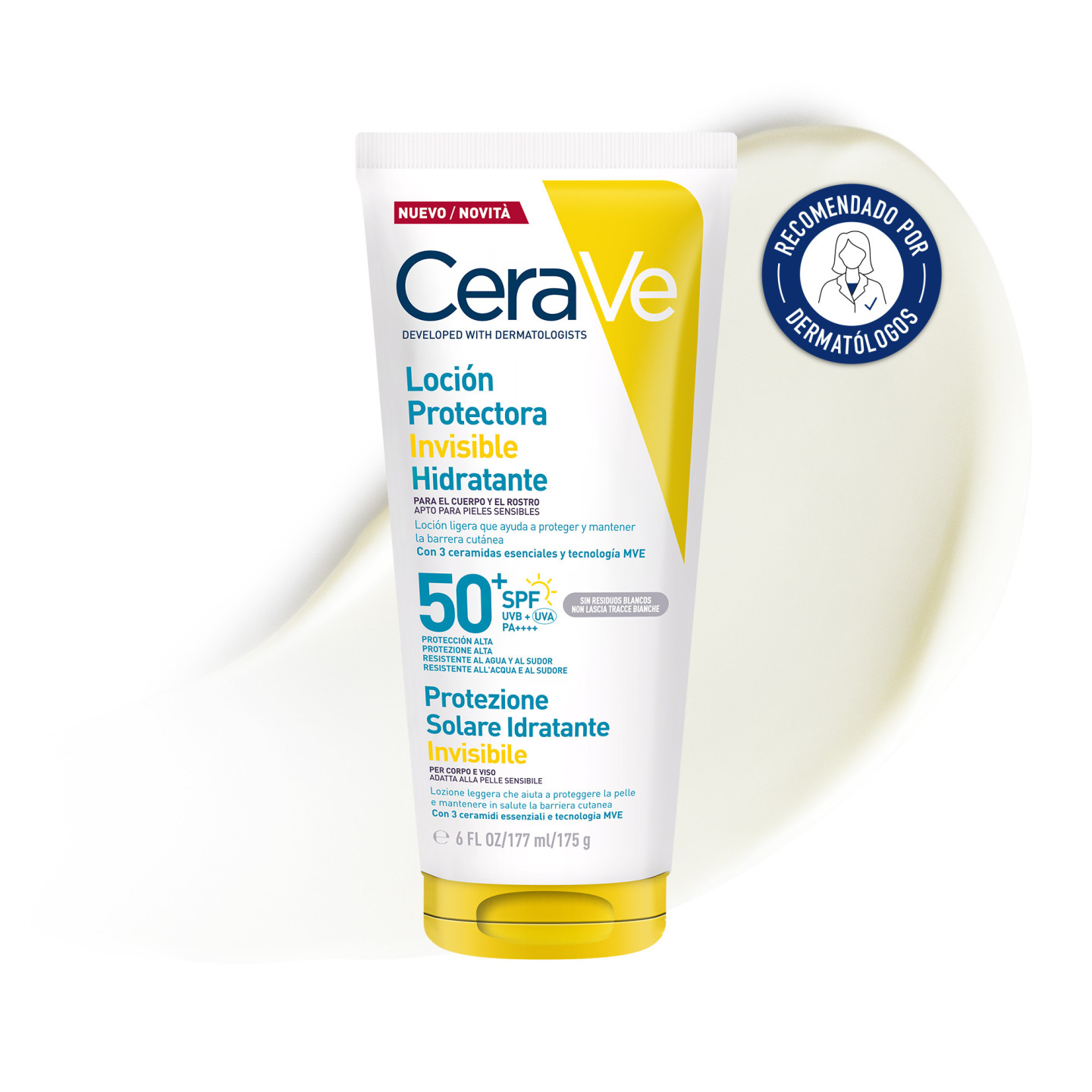 Cerave Loción Protectora Invisible Hidratante SPF50 177 ml